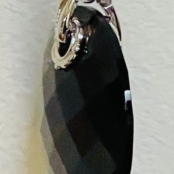 Large Smokey Topaz Sterling Pendant and Double Silver Necklace - Picture 6 of 11